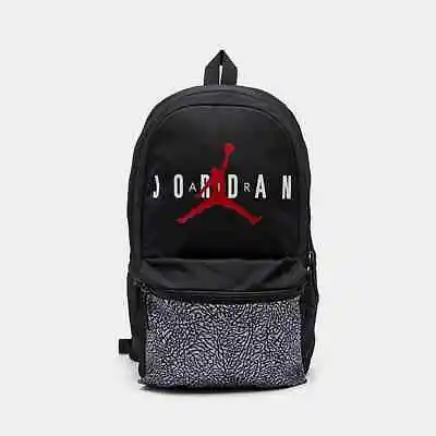 NWT-Nike Air Jordan Jumpman Black/Ele Print Large Backpack 9A0462-100 • $39.99