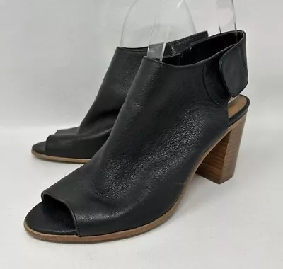 Steve Madden Women 6.5 Nonstp Sandal Booties Black Leather Block Heel Strap • $17.80