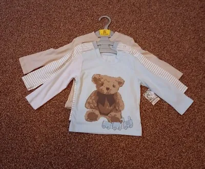 Bnwt Matalan Baby Boys T Shirt Long Sleeve  12- 18 Months Teddy Designs • £4.99