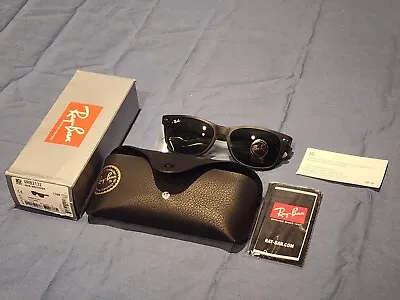RAY BAN Sunglasses New WAYFARER RB2132F 622 Rubber Black Green G-15 55MM • $79.99