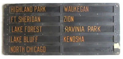 $400 • Buy Vintage Chicago North Western Railway CNW Train Station Destination Sign Board