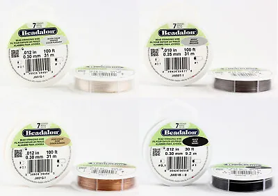 Beadalon 7 Strands Bead Stringing Wire Stainless Steel * Many Colors & Sizes • £3.87