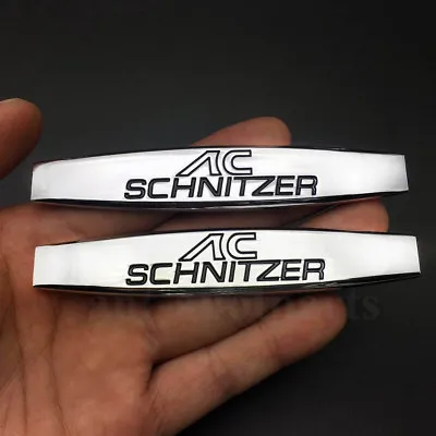 2pcs Metal Chrome AC Schnitzer Car Fender Emblem Skirts Badge Decal Sticker • £16.21