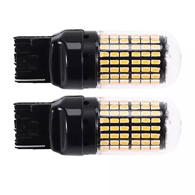 2X 7440 Canbus Super Bright Error  LED Bulb T20 W21W 144 SMD Amber For9775 • $12.99