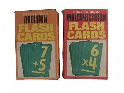 VINTAGE 1980 Whitman Easy-to-Read Addition & Multiplication FLASH CARDS • $2.99