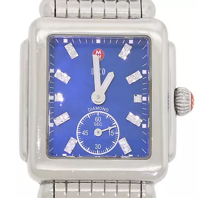 Michele Deco 16 Blue Dial 8 Diamond Stainless Steel Watch - Mw06v00a0956 • $499.99