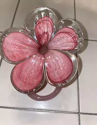 Lavorazione Arte Murano? No Label Pink Art Glass Flower Bud Vase • $16