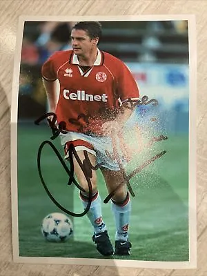 John Hendrie  Middlesbrough Genuine  Hand Signed 7x5 Bordered Photo Autograph • £6.49