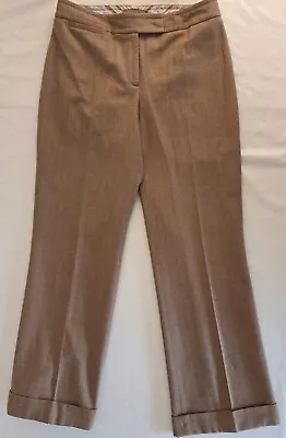 Petite Sz 6 Tan Wool Pants Sigrid Olsen Modernist 4% Spandex Cuffed 30  6P EUC • $17.95