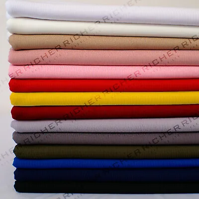 Fine Knitted 1x1 Rib Stretch Cuffing Fabric Material Cuffs Collars Waistbands • £1.25