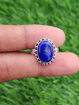 925 Sterling Silver Handmade Lapis Lazuli Gemstone Statement Ring All Size S112 • $11.39