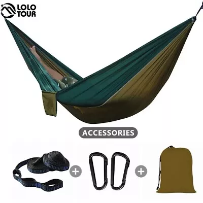 Hammock Sleeping Swing 1 Person Outdoor Travel Relax Leisure Hamak Hanging Bed • £34.87