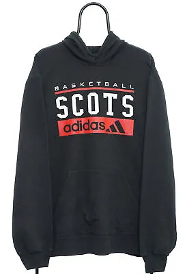 Vintage Adidas Scots Basketball Graphic Black Hoodie - X Large • $55.73
