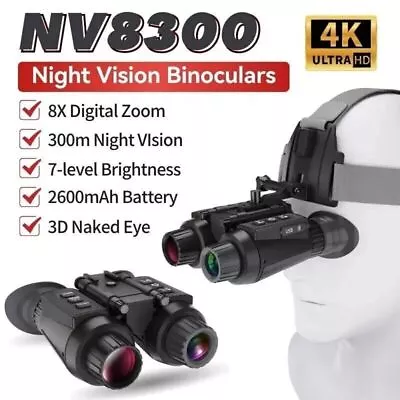 NV8300 8160 4K Night Vision Goggles Infrared Night Vision Binoculars For Hunting • $227.99