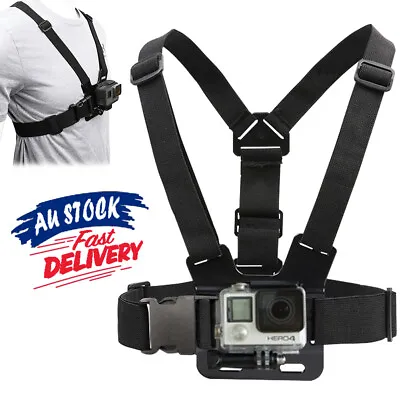 Compatible With GoPro Hero Chest Camera GoPro Strap Adjustable Harness Mount • $11.99