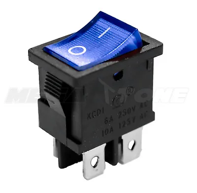 DPST KCD1 Mini Rocker Switch On-Off W/Blue Lamp 6A/250VAC T85 - USA SELLER!!! • $2.39