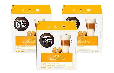 Dolce Gusto Nescafe Coffee Pods Latte Macchiato 16 Count (Pack Of 3) • $27.42