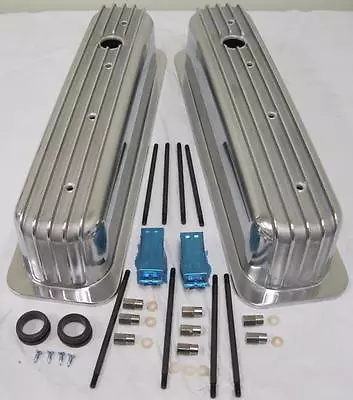 Vortec & TBI Retro Finned Chevy 350 Tall Aluminum Valve Covers Center Bolt OPEN • $87.87