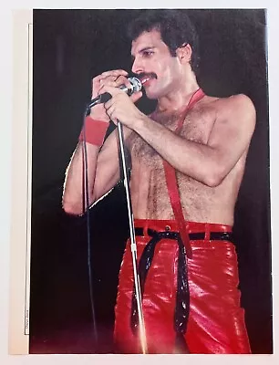 QUEEN FREDDIE MERCURY IN CONCERT~1980s Mini-Poster~Vtg Circus Magazine Pinup • $12.99