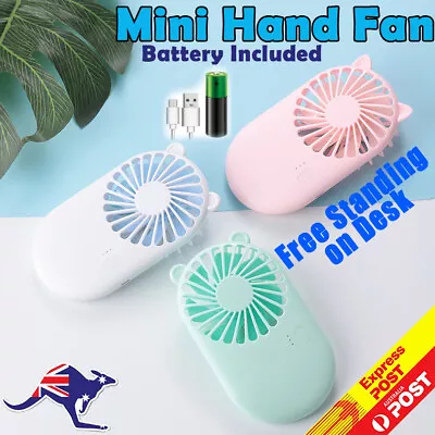 $8.99 • Buy Mini Pocket Portable Fan Cooler Air Handheld Cooling USB Office Desk Home Fan AU