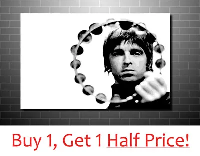 Noel Gallagher Tambourine : Oasis Pop Art Canvas Wall Art Print - Framed Canvas  • £32.99