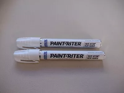 Lot Of 2 Markal White Paint-Riter Valve Action Paint Marker 96820 FREE SHIPPING • $12