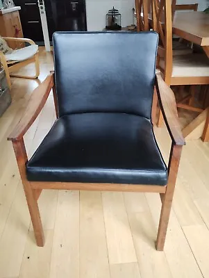 Captains Chair Black Vinyl Hardwood Arms And Legs  • £3