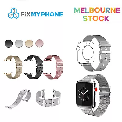 $15.95 • Buy Apple Watch Series 6 5 4 3 2 1 Milanese Strap Stainless Steel Buckle IWatch Band