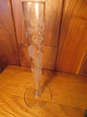 Vintage Etched Lilly Of The Valley Flowers - 8  Crystal Bud Vase • $20