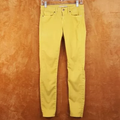 VINCE Womens Jeans Size 27 Yellow Skinny Low Rise Tencel Blend Stretch Denim • $29.88