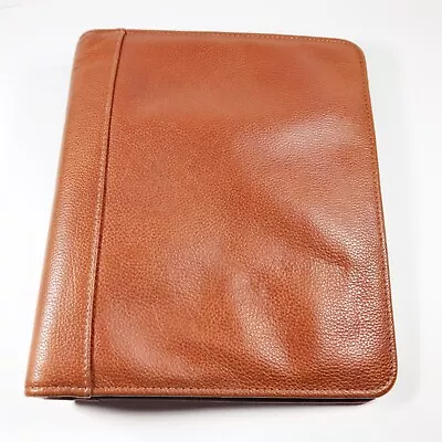 Franklin Quest Classic Top Grain Leather Binder Seven 1.5  Rings Brown • $27.99