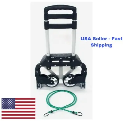 Folding Hand Truck Aluminium Luggage Trolley Cart Dolly With Bungee Cord • $59.99
