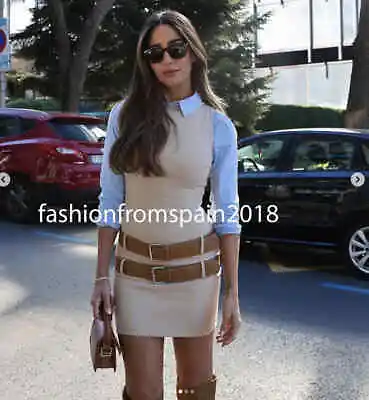 Zara New Woman Short Fitted Dress With Double Belt Light Camel Xs-xxl 3152/310 • $50.99