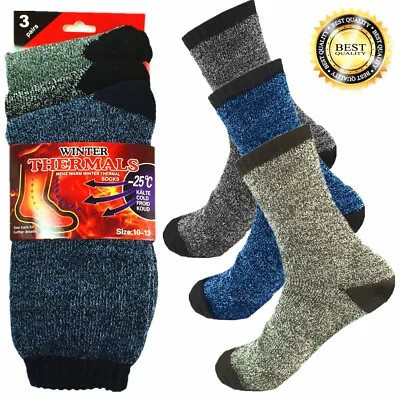 3 Pairs Mens Winter Thermal Super Warm Heated Socks Heavy Duty Boots Size 10-13 • $7.99