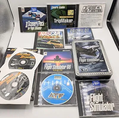 Vtg CD Flight Simulator & Game Lot Tie Fighter Nascar Railroad Sim Untested • $14.95