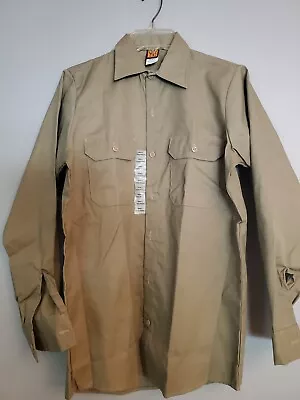 Wrangler Big Ben Dickies Long Sleeve Shirt Vintage Khaki Men's Size Small Reg • $14.95