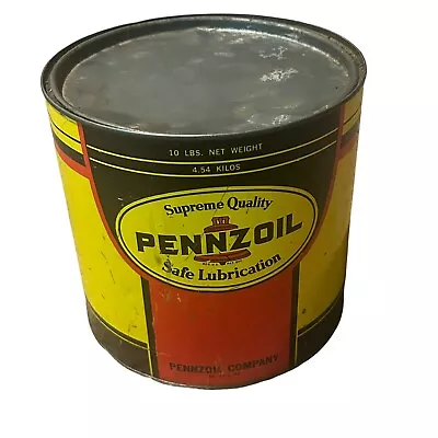 Vintage Oil Can Pennzoil Multi Purpose 706 Bearing Lubricant 10lb Original Can • $55