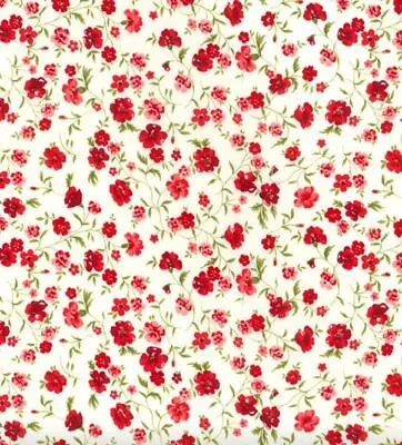 100% Cotton Fabric Rose & Hubble Pink Vintage Material Floral Half Metre • £4.45