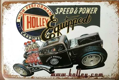 HOLLEY CARBURETORS Garage Rustic Look Vintage Retro Tin Signs Man Cave Shed  • $10