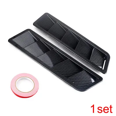 Car Hood Vent Louver Cooling Panel Trim Safety Accessories Carbon Fiber 2Pcs • $21.46