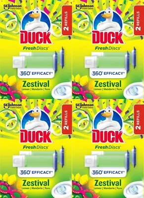 48 Fresh Discs REFILLS Toilet Duck LEMON ZESTIVAL Stamp On No Germy Cage Eco • £19.77