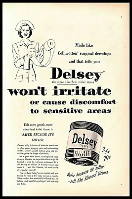 Delsey Toilet Tissue Advert Vintage Retro Style Metal Sign Plaque Lavatory Loo • £5.64