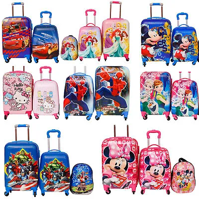 £10.99 • Buy Children Kids Holiday Travel Hard Shell Suitcase Luggage Trolley Bag Backpack UK