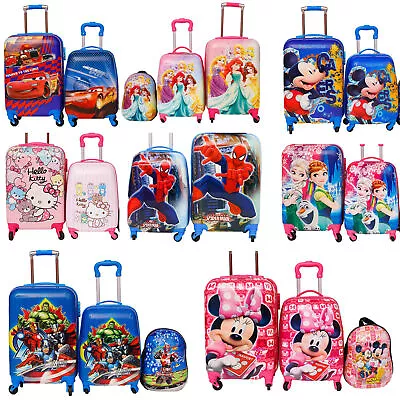 Children Kids Holiday Travel Hard Shell Suitcase Luggage Trolley Bag Backpack UK • £10.99