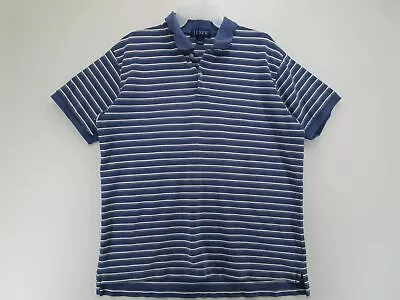 J.Crew Mens L Short Sleeve Pointed Collar Polo Shirt Navy White Striped • $7.20