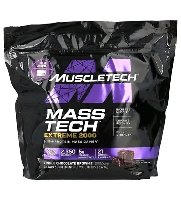 Mass Tech Extreme 2000 Triple Chocolate Brownie 6 Lbs (2.72 Kg) MuscleTech. • $86.99