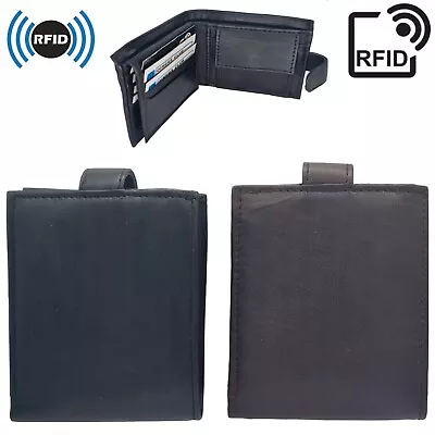 Soft Genuine PU Leather Mens RFID Purse Blocking Zip 14Pockets Credit Debit Card • £3.95