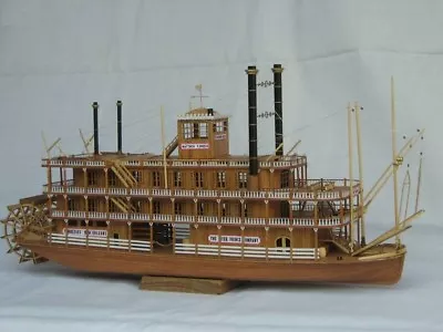 USS MISSISSIPPI 1870 Scale 1/100 21 Inch Wood Ship Model Kit Steamboat  • $139