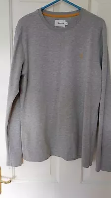 FARAH Men's Long Sleeved Pull-on T Shirt Top Light Grey Medium • £5