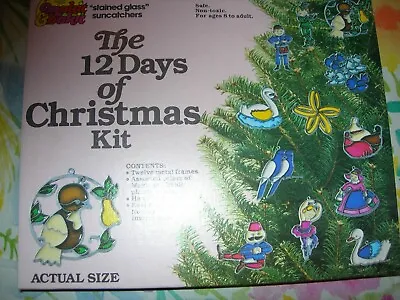 Vintage-sealed Makit & Bakit Stained Glass Kit 12 Days Of Christmas Ornaments • $99.99